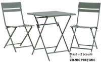 Aborg Set Terasă Masă 60x60x71 cm + 2 Scaune
