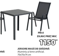Jersore Masă de grădină 70x70x74 cm