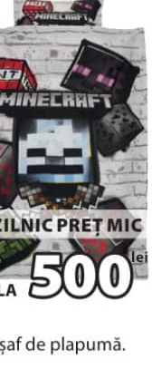 Minecraft Lenjerie de pat 100% bumbac 140x200 cm