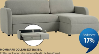 MOMMARK COLȚAR EXTENSIBIL Colțar cu 3 locuri din material textil. Se transformă ușor într-un pat. Șe