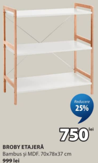 JYSK BROBY ETAJERĂ Bambus și MDF 70x78x37 cm