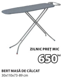 JYSK Bert Masă de călcat 30x110x73-89 cm