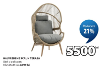 HALVREBENE SCAUN TERASĂ 85x143x88 cm