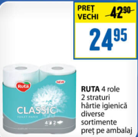 RUTA 4 role 2 straturi hârtie igienică