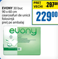 EVONY 30 buc 90 x 60 cm cearceafuri de unică folosință