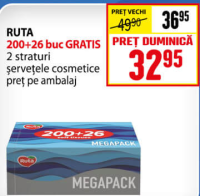 RUTA 200+26 buc GRATIS 2 straturi șervețele cosmetice