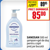 SANOSAN 500 ml șampon+gel de duș pentru copii