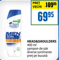 HEAD&SHOULDERS 400 ml șampon de păr