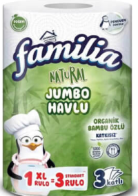 FAMILIA Jumbo 1 rolă 3 straturi prosoape de bucătărie cu rupere îngustă
