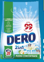 DERO 2in1 1.5 kg detergent automat Iris alb și flori de romaniță