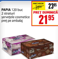 PAPIA 120 buc 2 straturi șervețele cosmetice