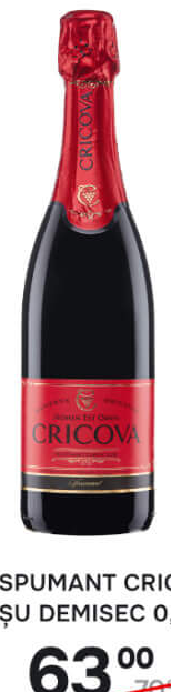 VIN SPUMANT CRICOVA ROŞU DEMISEC 0,75L