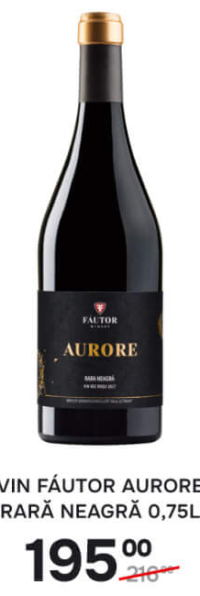 VIN FĂUTOR AURORE RARĂ NEAGRĂ 0,75L