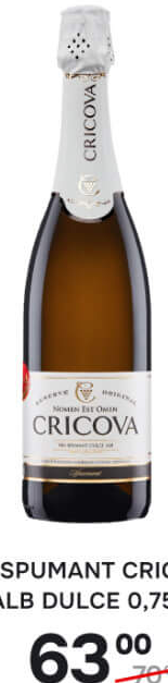 VIN SPUMANT CRICOVA ALB DULCE 0,75L