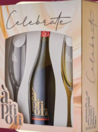 Apriori Set Celebration Muscat Alb Dulce + 2 бокала Игристое вино 0.75л