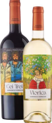 Domeniile Vorniceni Cei trei / Viorica Vin roșu / alb sec 0.75L