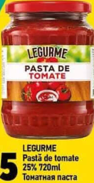Legurme Pastă de tomate 25% 720ml