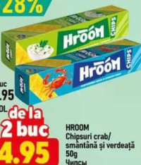 Hroom Chipsuri crab/smântână și verdeață 50g
