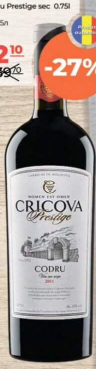 Cricova-Vin Vin Codru Prestige sec 0.75l