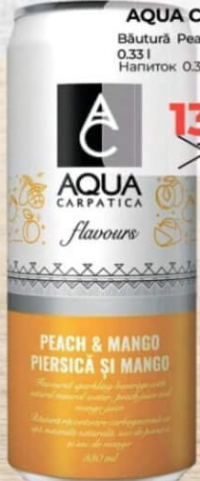 AQUA CARPATICA Băutură Peach & Mango 0.33l
