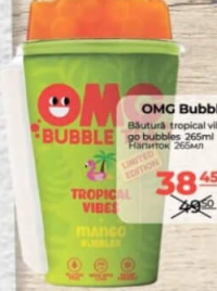 OMG BubbleTea Băutură tropical vibes/mango 265ml