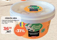 Căsuța Mea Cașcaval Mozzarella Bocconcini bile mari 250g