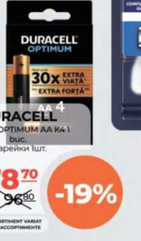 Duracell Baterie OPTIMUM AA K4 1 buc