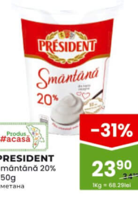PRESIDENT Smântână 20% 350g