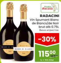 Radacini Vin Spumant Blanc de Blancs / de Noir brut alb 0.75L