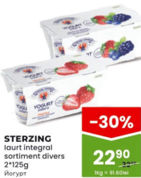 STERZING Iaurt integral sortiment divers 2*125g