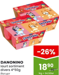 DANONINO Iaurt sortiment divers 4*50g