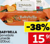 BABYBELLA Șervețele umede 120buc