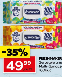 FRESHMAKER Șervețele umede Multi-Surface 100buc