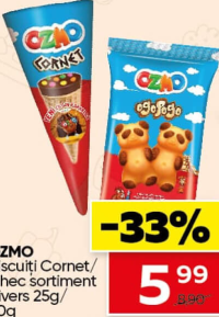 OZMO Biscuiți Cornet/Chec sortiment divers 25g/30g