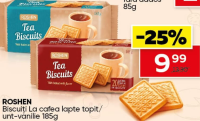 ROSHEN Biscuiți La cafea lapte topit/unt-vanilie 185g