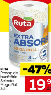 RUTA Prosop de bucătărie Selecta Mega Roll 3str.