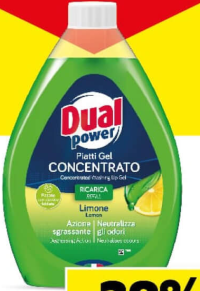 Dual Power Gel pentru vase Bicarbonate/Lemon Rezervă 1L