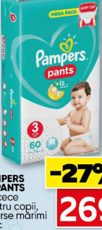 PAMPERS JP PANTS Scutece pentru copii, diverse mărimi 1buc