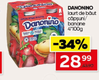 Danonino Iaurt de băut căpșuni/ banane 4*100g