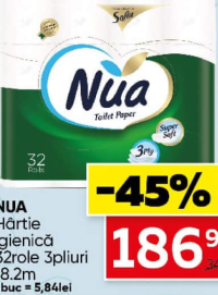 NUA Hârtie igienică 32role 3pliuri 18.2m