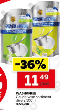 Wash&Free Gel de vase sortiment divers 500ml