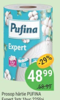 Prosop hârtie PUFINA Expert 3str 1buc 225foi