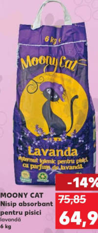 MOONY CAT Nisip absorbant pentru pisici lavandă 6 kg
