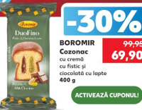 Boromir Cozonac DuoFino fistic și ciocolată cu lapte 400g