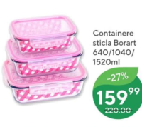 Borart Containere sticla 640/1040/1520ml