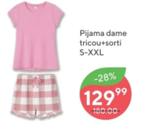 Pijama dame tricou+sorti S-XXL