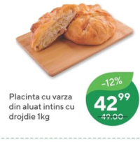 Placinta cu varza din aluat intins cu drojdie 1kg