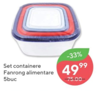 Fanrong Set containere alimentare 5buc