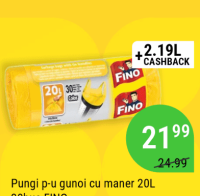 Pungi p-u gunoi cu maner 20L 30buc FINO