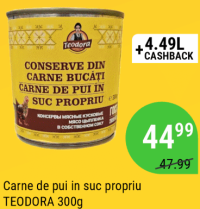 TEODORA Carne de pui in suc propriu 300g